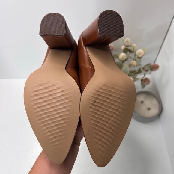 Steve Madden Bixby Leather Pointed Toe Boots Brown Women 8M Tried On - Picture 9 of 10